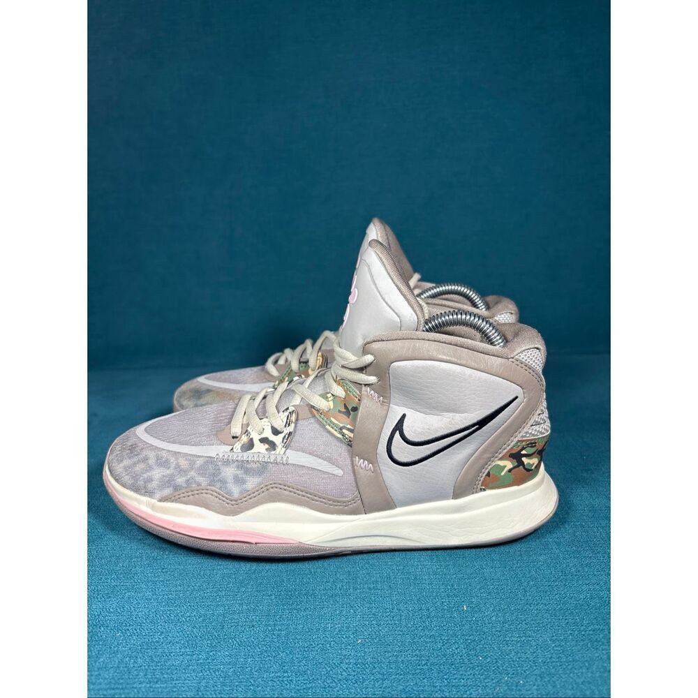 Nike Kyrie Infinity 8 GS "Leopard Camo" Light Iron Ore DD0334-006 Size 7Y / WMNS